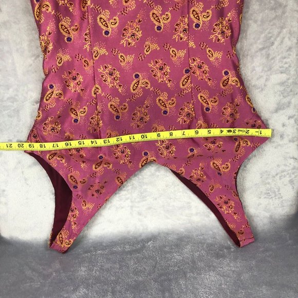 Vtg Mica Sz 10 Elegant Raspberry Asia Inspired Sleeveless Shift Paisley Brocade - Picture 7 of 9